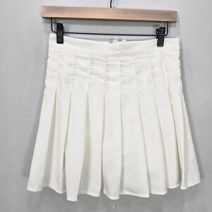 White Pleated Mini‎ Skirt Women's S Tennis Style Casual Clueless Twee Preppy y2k